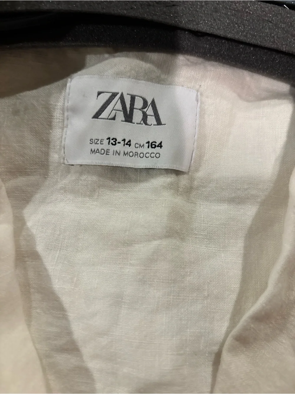 Zara Cream Cropped Linen Blazer Kids Girls 13Y